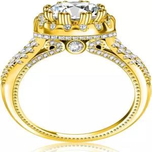 여성 솔리테어를 위한 절대 진주 2캐럿 모이사 반지 925 스털링 실버 랩 재배 엄마/엄마 키리스마스 선물