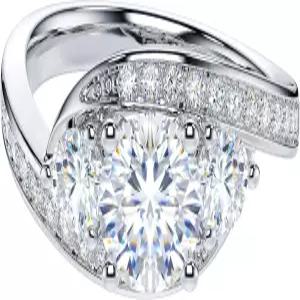 1CT 모이사 또는 시뮬레이션 다이아몬드 홀더 여성용 스월링 랩드 쓰리 스톤 스타일 약혼 반지