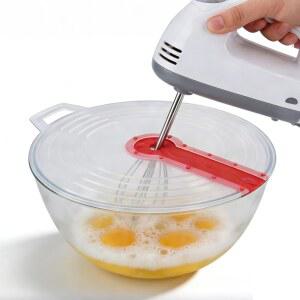 [미국배송] 핸드 믹서 스플래터 가드 믹서용 믹싱 볼 13.4인치 실리콘 커버 에그 휘핑 뚜껑 안티 스플래시 크림 거품 방지