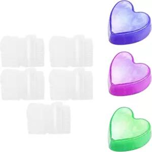 왁스 조개껍질 100팩 단일 캐비티 고유 용기 심지 없는 캔들을 위한 투명 플라스틱 큐브 트레이 하트 모양