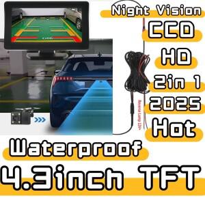 2in 1 자동차 후면보기 카메라 HD CCD 미러 모니터 반전 화면 포함 4.3 인치 TFT 디스플레이 차량 시스템