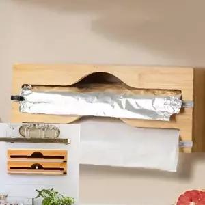 원목 주방 랩 호일 절단기 2단 보관 음식 포장 업소 식당 카페 주방용품