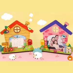 5set 집모양액자만들기 탁상용 캘린더 우드 초등 어린이집 학습