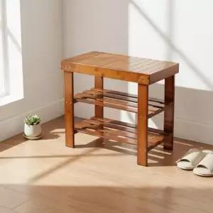 [생활] 대나무 원목 스툴 선반 거실 침대 협탁 조립식 화분 받침대 수납대