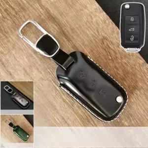 호환  폭스바겐 골프 제타 GTI 파사트 티구안 CC 비틀용 A 천연 가죽 자동차 키 케이스 커버