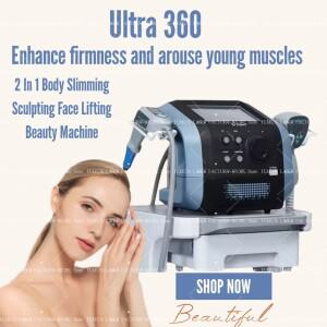 울트라 360 2in1 노화 방지 미용 기계 얼굴 리프팅 및 바디 슬리밍을 위한 콜라겐 건 셀룰라이트 감소