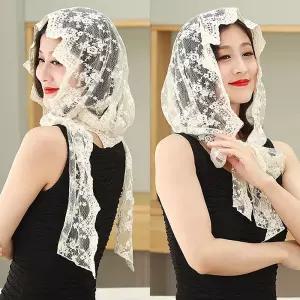 성당 미사포 스카프 라틴 커 머리 맨틸라 레이스 카톨릭 십자가 가톨릭 미사 채플