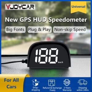 Vjoycar- GPS HUD 디지털 속도계 디스플레이 2 색 플러그 앤 모든 자동차에 대한 큰 글꼴 전자 액세서리, 2