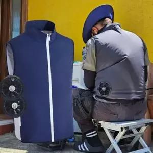 [콩심팥심]남성 냉감 조끼 남성 선풍기 조끼 쿨링 작업용 농업용 현장