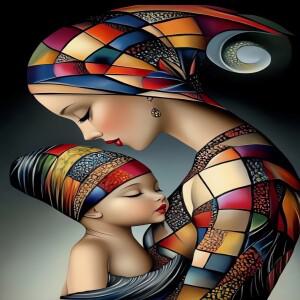 엄마와 의 따뜻함을 담은 초상화 500/1000/1200/2000 PCS 직소 퍼즐 가족 활동 게임 침실 선물용