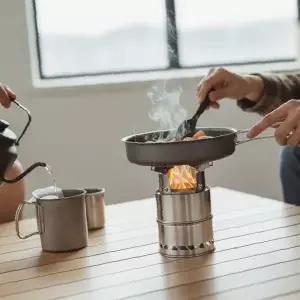 야외 난방 화목 연소 스토브 분리 보관 접이식 구조 미니 사이즈 휴대용 난로