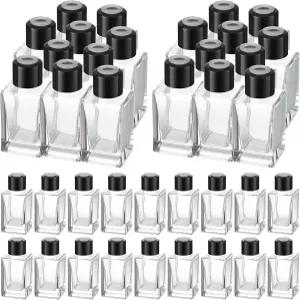 Umigy 50 세트 유리 디퓨저 병 리드 빈 투명 향병 50ml 1.7온스 에센셜 오일 DIY 향료