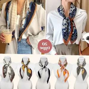 여성 목장식 쉬폰 정사각 넥스카프 70cm 데일리 패션소품 봄가을 코디용 얇은천