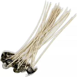 25팩 ECO 2 캔들 윅스 8인치 프리 왁스 및 탭 코튼 작은 반경 소이 용기 정품 시리즈