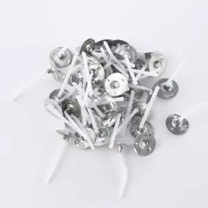 100개의 캔들 1인치 로우 스모크 티 라이트 소이 왁스 제작을 위한 프리 윅 탭 순면 무연 제작용