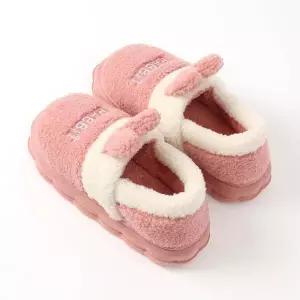 [에이치플러스몰]TBZ 토끼뽀글이 보온 털실내화 235-240mm-색상랜덤발송