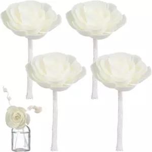 코튼 윅이 포함된 아부팬 4Pcs 플라워 디퓨저 솔라 아로마 리드 에센셜 오일 대체품 장식용 홈 오피스 향수