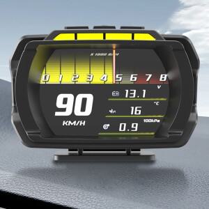 디지털 HUD 연료 소비 OBDII 스마트 속도계, 과속 경보  GPS LCD 디스플레이, 오일 온도 게이지