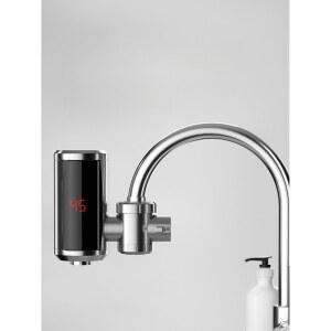 캠핑장 전기순간온수기 꼭지 샤워기 흰색디지털디스플레이플러그 스틸 그래픽 흰색 순간 샤워장