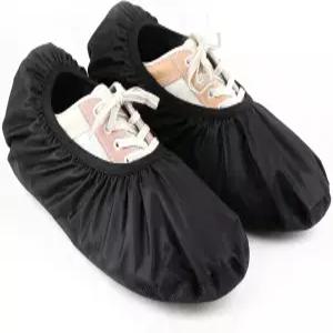 SNOMEL 사이즈 L의 검은색 볼링화 커버 2켤레 미끄럼 방지 신발 보호 간편한 재사용 가능한 워킹화 실내