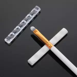 2 PCS 아크릴 네일 아트 브러시 홀더 스탠드 테크용 드로잉 펜용 크리스탈 바 매니큐어 조각 연필 흰색