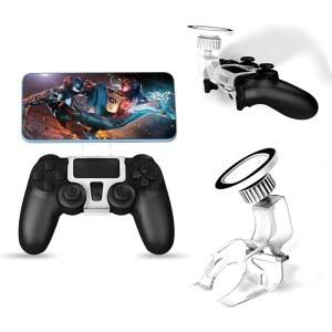 [미국배송] PS4 듀얼쇼크 4 컨트롤러용 NBCP 마그네틱 휴대폰 마운트 컨트롤러 홀더 폰 및 안드로이드용 MAGSAFE 호환 모바일 게임 클립