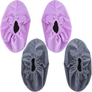 미케야 여성용 퍼플 볼링화 커버 2켤레와 - 미끄럼 방지 보호구 액세서리 및 스포츠 활동을 위한 재사용