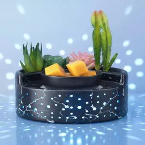 향이 나는 왁스용 워머 4-in-1 세라믹 전기 캔들 멜터 버너 7가지 색상의 LED로 PTC 가열 멜트/타르트/향이