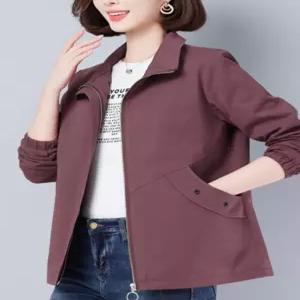캐주얼 재킷 어머니 중년 여성 점퍼 간절기 바람막이 여성용 짧은 가을 집업 봄