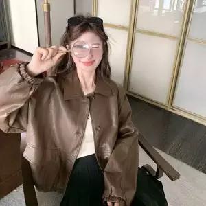 헐크 여성용 봄 코트 가죽 재킷 KKE1