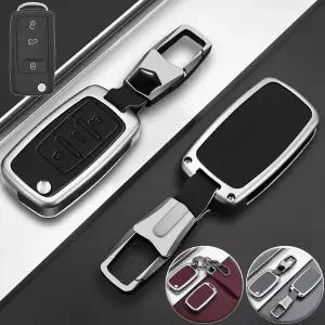 호환  아연 합금 가죽 자동차 원격 키 케이스 커버 거치대 VW 골프 GTI 제타 파사트 비틀 티구안 CC EOS MK