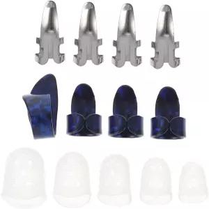 기타 밴조 등과 호환되는 초보자를 위한 밀리스텐 1세트 핑거팁 가드 실리콘 스테인리스 스틸 프로텍터