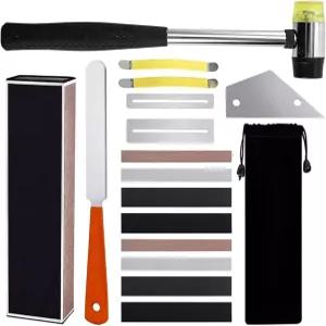 Rwigeboo 프렛 레벨링 키트 해머가 장착된 전문가용 루티어 도구 파일 로커 빔 핑거보드 가드 스트링