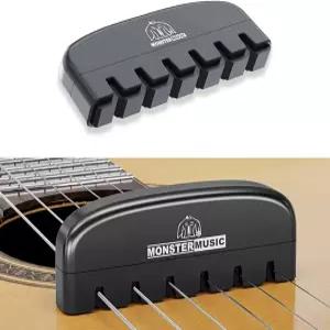 기타 음소거 소음기 듀얼 헤드 줄 클리너 지우개 실리콘 침묵 패드 소음 감소기 및 프렛 케어 블랙