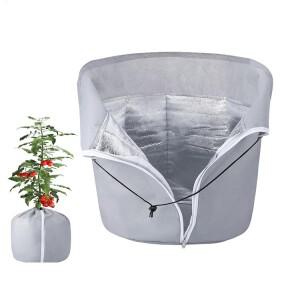 식물 겨울 보호 화분 방한 커버 재사용 가능한 튼튼한 가방 끈과 지퍼 포함