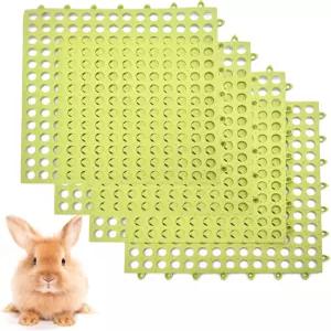 BNOSDM 토끼 발 패드 4개 케이지 매트 바닥 플라스틱 휴식 기니피그 친칠라 페럿 작은 동물용 구멍 포함