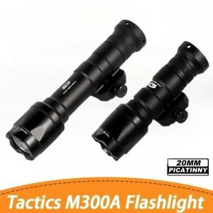 전술용 M300A LED 플래시라이트 피스톨 스카우트 압력 스위치 포함 야외 사냥용 총 20mm 레일 호환