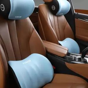 (올핀)차량용 메모리폼 방석 블루 헤드 의자 목쿠션