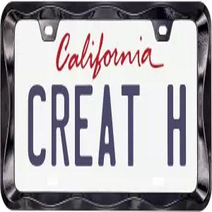 순수 아연 합금 금속으로 만든 Createhome 3D 컬리 웨이브 패턴 블랙 번호판 프레임