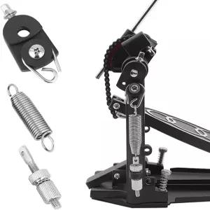 베이스 드럼 풋 페달 키트 텐션 스프링 캠 풀리 및 후크 텐셔너 어셈블리 타악기 하드웨어 교체 부품