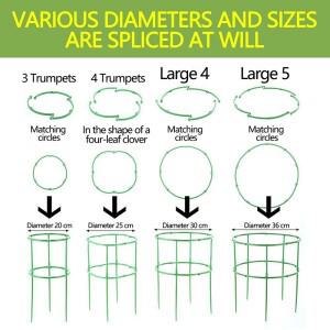식물 지원 스테이크 화분에 심은 식물을위한 반원형 격자 분재 포도 나무 꽃 고정 막대 클립 원예 도구 6-