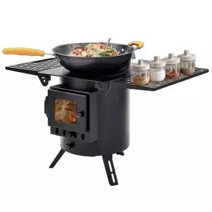 캠핑 화목 난로 불멍 무동력팬 야외 펠릿 접이식 에코팬