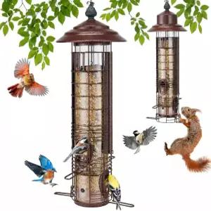 야외용 킹야드 다람쥐 방지 새 모이통 무게 활성화 농어 소형 야생 조류 핀치 카디널 블루버드용 3파운드