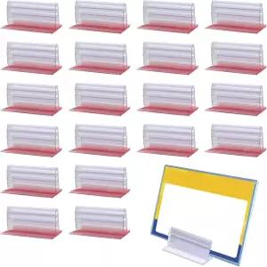 랜드 20팩 재채기 가드 홀더 테이블용 셀프 접착식 플레이스 카드 3인치 x 6인치 번호 태그 데스크 칸막이