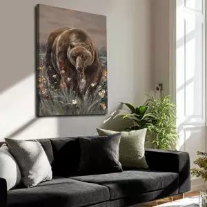 레버업 동물 그림 벽 장식 곰 예술 꽃 거실 다이닝 룸 오피스 에스테틱을 위한 24×36 인치 포스터