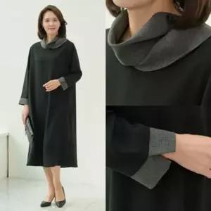 엄마옷 마미소 머플러둥근카라원피스 할머니 빅사이즈 40 70 마담 중년 여성 옷