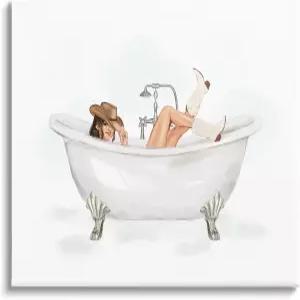 욕조 캔버스 월 아트 속 스투펠 인더스트리 카우걸 바이 지웨이 리