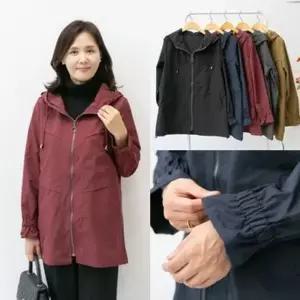 엄마옷 마미소 에쎌 후드 사파리 간절기 자켓 지퍼 할머니 빅사이즈 40 70 마담 중년 여성 옷