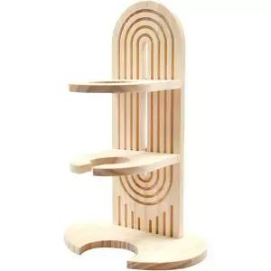 햄스터를 위한 LKEWGHS 물병 천연 나무 스탠드 강아지 고양이 작은 동물 홀더