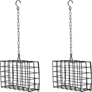 2Pcs 야외 스위트 케이지 새 모이통 유인하기 위한 걸이 싱글 케이크 용량 정원용 과일 홀더 스타일